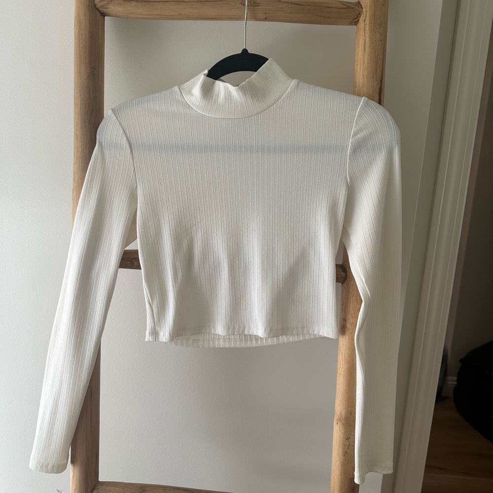 REVOLVE PRIVACY PLEASE White Ribbed Long Sleeve Top